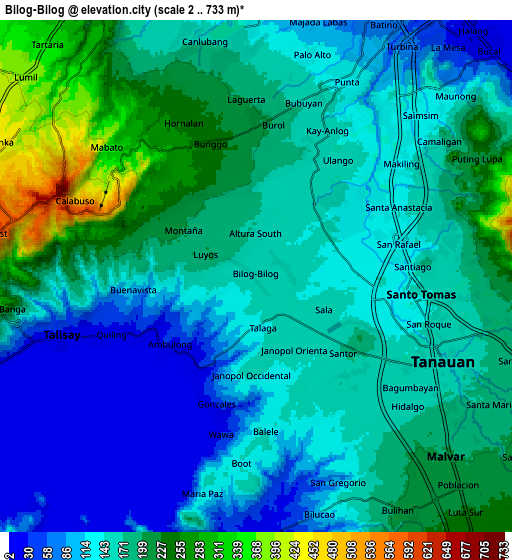 Zoom OUT 2x Bilog-Bilog, Philippines elevation map