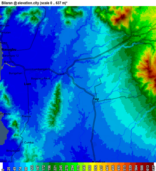 Zoom OUT 2x Bilaran, Philippines elevation map