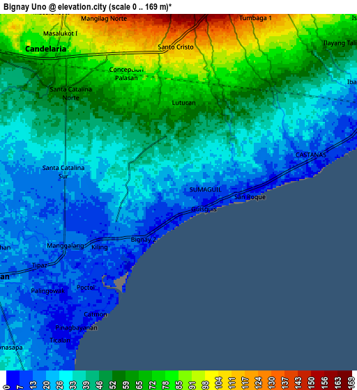 Zoom OUT 2x Bignay Uno, Philippines elevation map