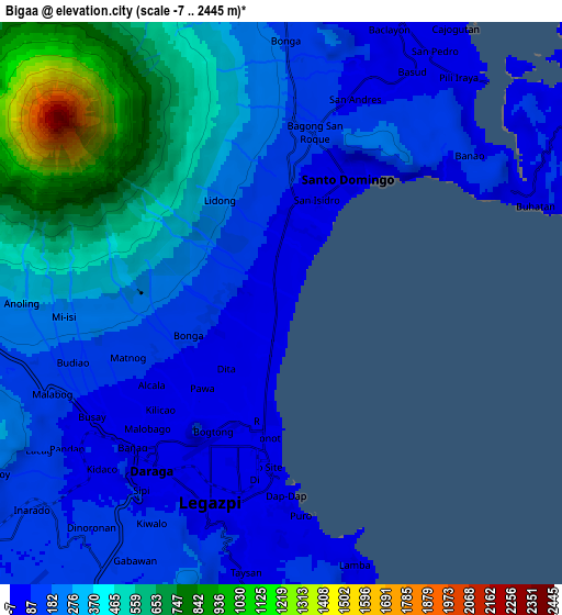 Zoom OUT 2x Bigaa, Philippines elevation map