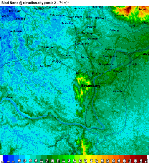 Zoom OUT 2x Bical Norte, Philippines elevation map