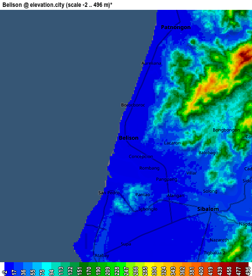 Zoom OUT 2x Belison, Philippines elevation map