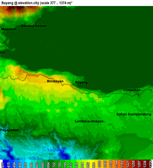 Zoom OUT 2x Bayang, Philippines elevation map