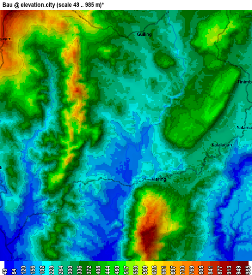 Zoom OUT 2x Bau, Philippines elevation map