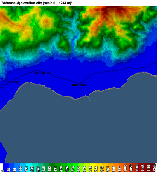 Zoom OUT 2x Batarasa, Philippines elevation map