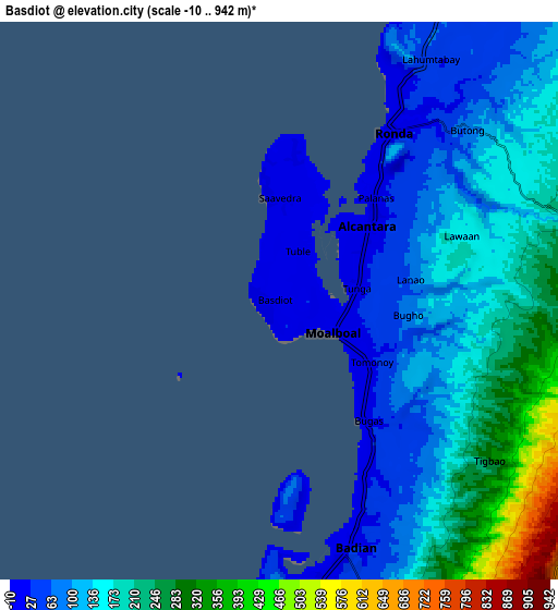 Zoom OUT 2x Basdiot, Philippines elevation map