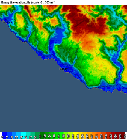 Zoom OUT 2x Basay, Philippines elevation map