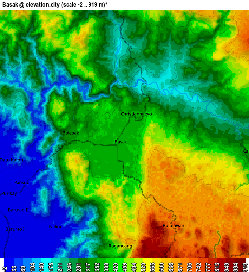 Zoom OUT 2x Basak, Philippines elevation map