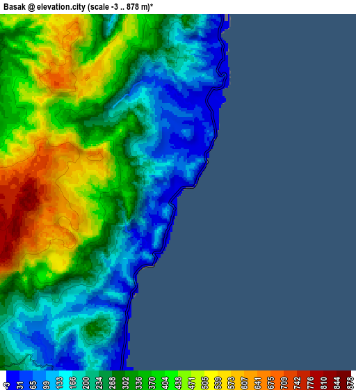 Zoom OUT 2x Basak, Philippines elevation map