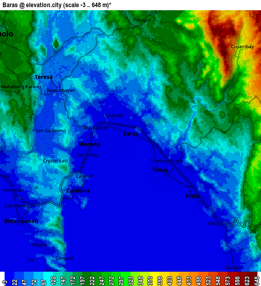 Zoom OUT 2x Baras, Philippines elevation map