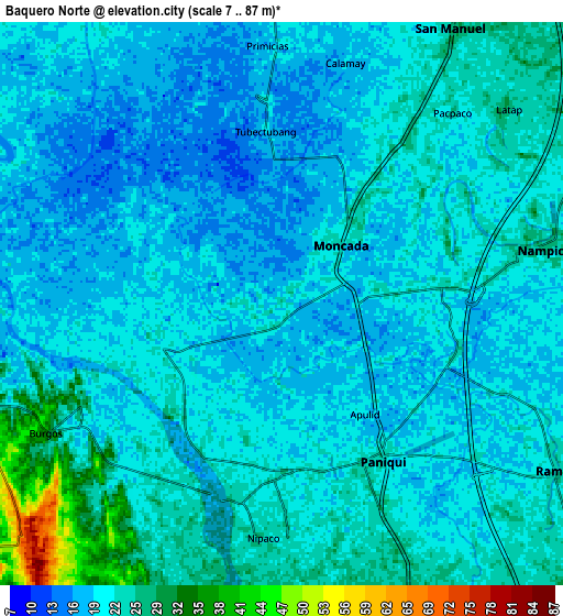 Zoom OUT 2x Baquero Norte, Philippines elevation map