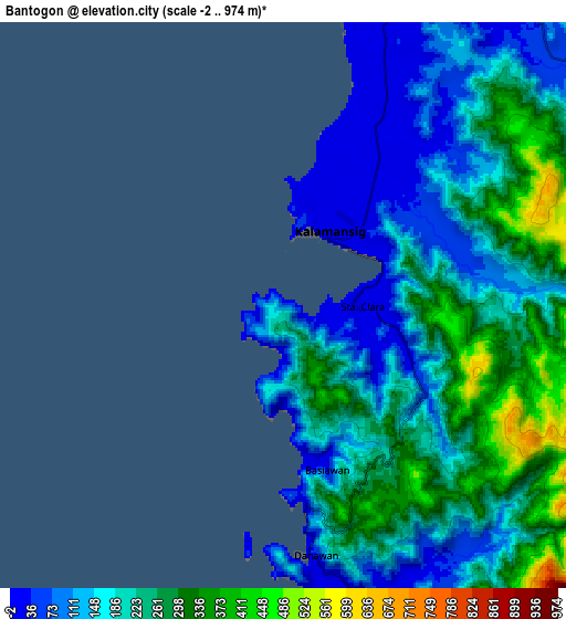 Zoom OUT 2x Bantogon, Philippines elevation map