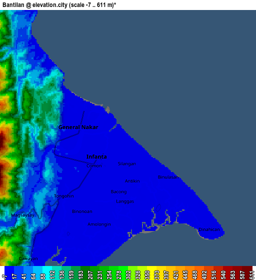 Zoom OUT 2x Bantilan, Philippines elevation map