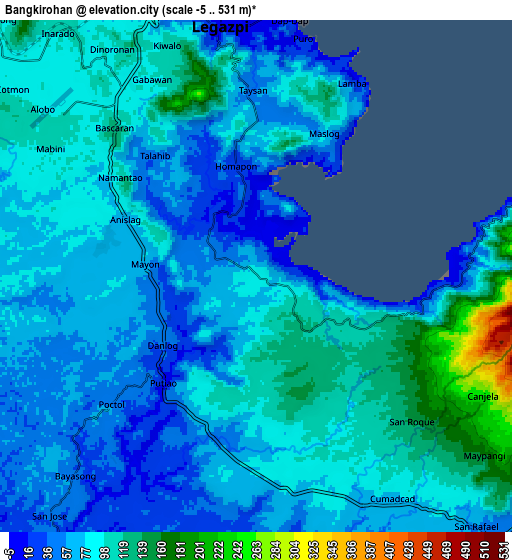 Zoom OUT 2x Bangkirohan, Philippines elevation map