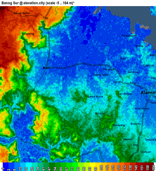 Zoom OUT 2x Banog Sur, Philippines elevation map