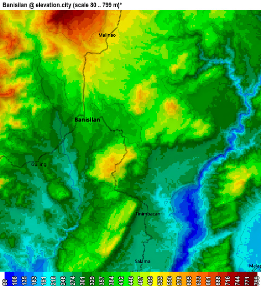 Zoom OUT 2x Banisilan, Philippines elevation map