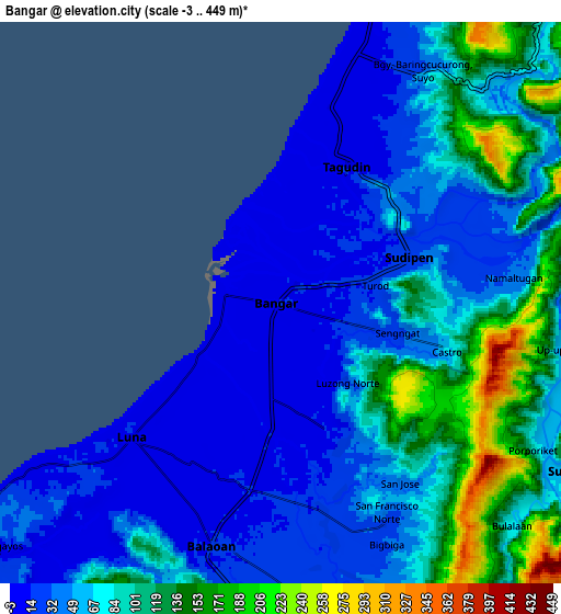 Zoom OUT 2x Bangar, Philippines elevation map