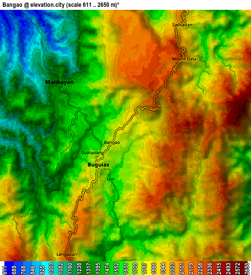 Zoom OUT 2x Bangao, Philippines elevation map