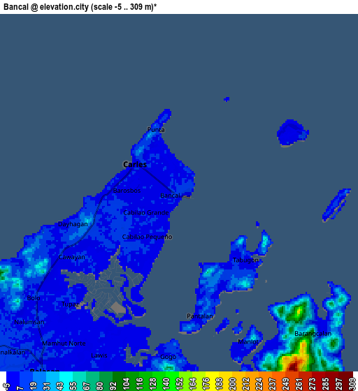 Zoom OUT 2x Bancal, Philippines elevation map