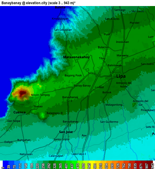 Zoom OUT 2x Banaybanay, Philippines elevation map