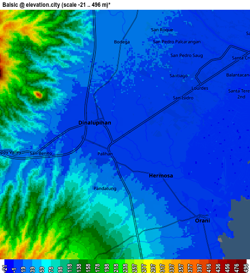 Zoom OUT 2x Balsic, Philippines elevation map