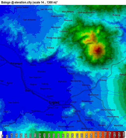 Zoom OUT 2x Balogo, Philippines elevation map