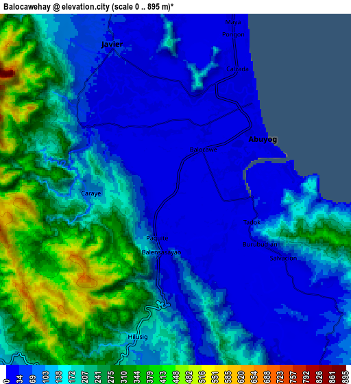 Zoom OUT 2x Balocawehay, Philippines elevation map