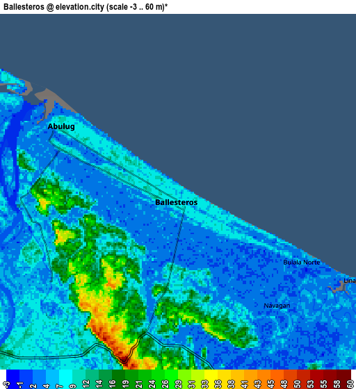 Zoom OUT 2x Ballesteros, Philippines elevation map