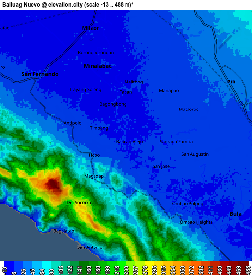 Zoom OUT 2x Baliuag Nuevo, Philippines elevation map