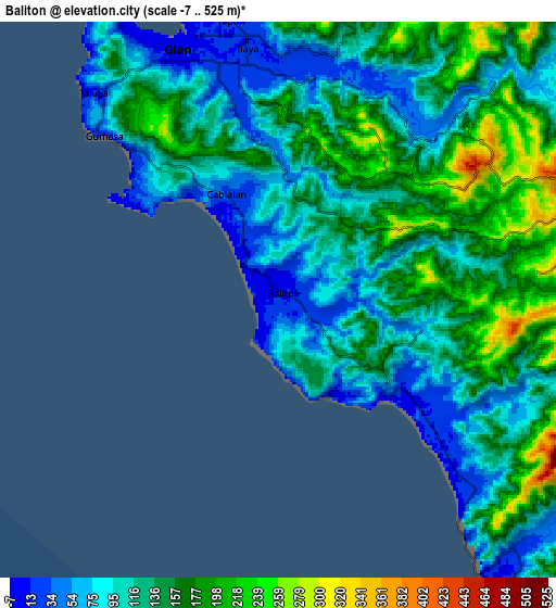 Zoom OUT 2x Baliton, Philippines elevation map