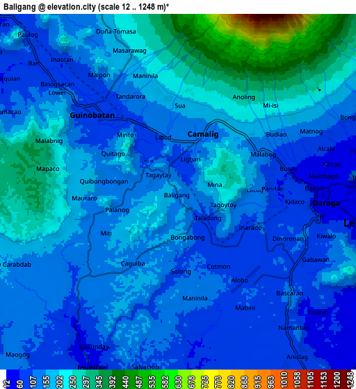 Zoom OUT 2x Baligang, Philippines elevation map