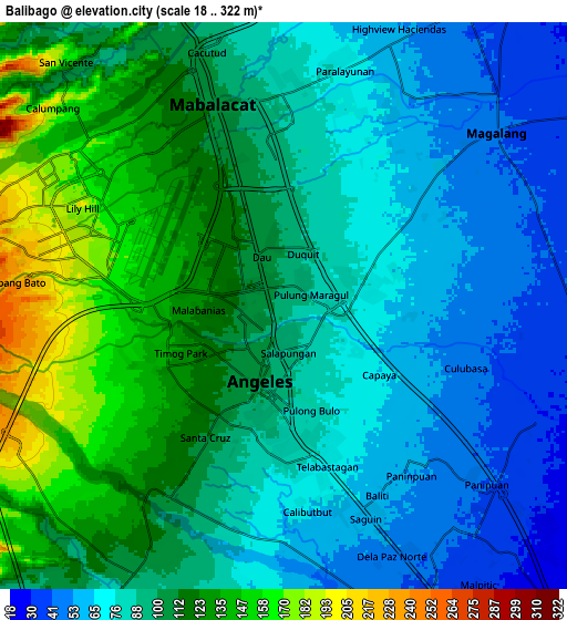 Zoom OUT 2x Balibago, Philippines elevation map