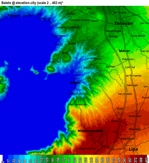 Zoom OUT 2x Balete, Philippines elevation map