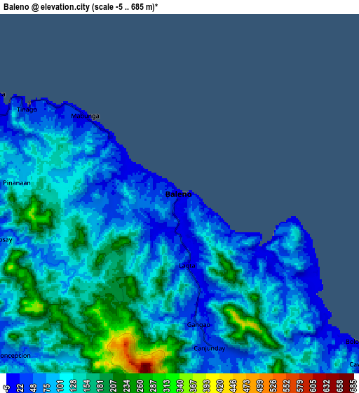 Zoom OUT 2x Baleno, Philippines elevation map