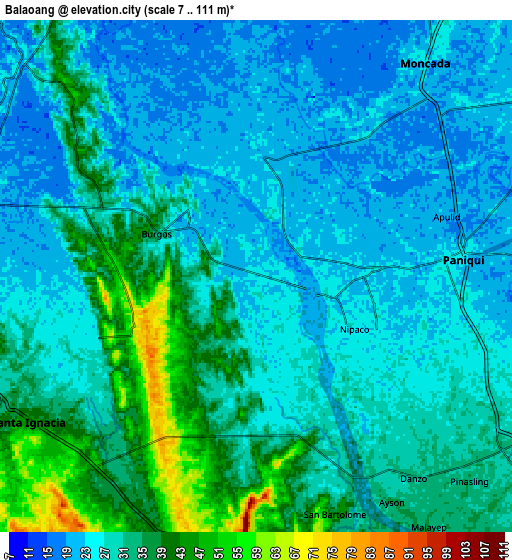 Zoom OUT 2x Balaoang, Philippines elevation map