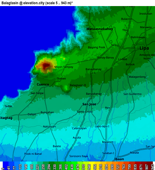 Zoom OUT 2x Balagtasin, Philippines elevation map