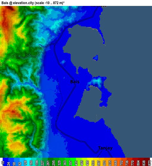 Zoom OUT 2x Bais, Philippines elevation map