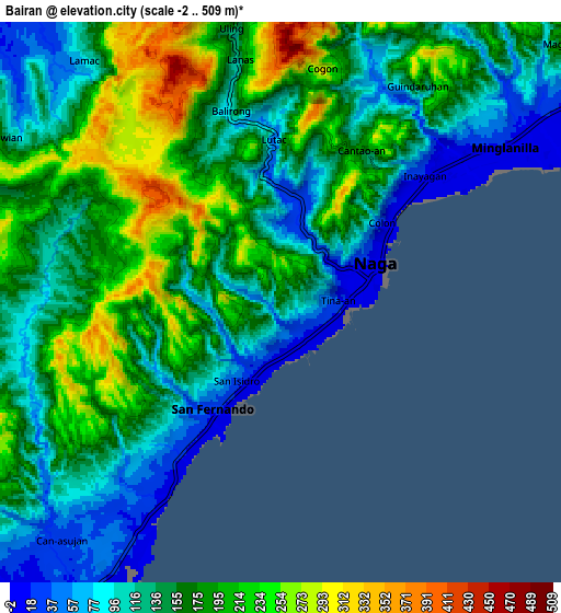 Zoom OUT 2x Bairan, Philippines elevation map