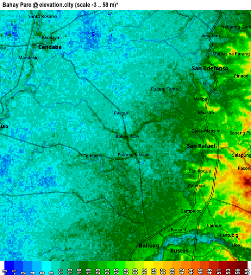 Zoom OUT 2x Bahay Pare, Philippines elevation map