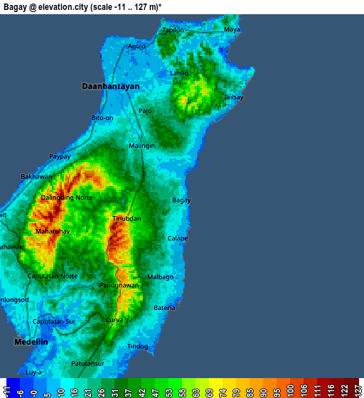 Zoom OUT 2x Bagay, Philippines elevation map