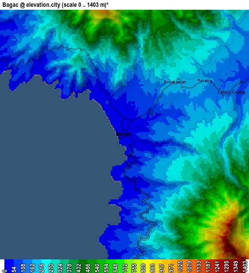 Zoom OUT 2x Bagac, Philippines elevation map