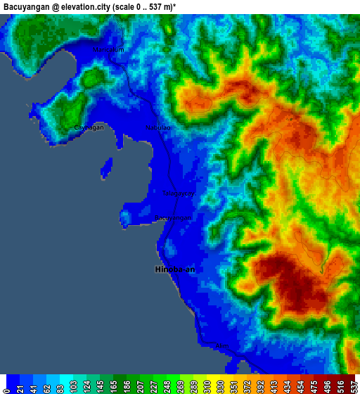 Zoom OUT 2x Bacuyangan, Philippines elevation map