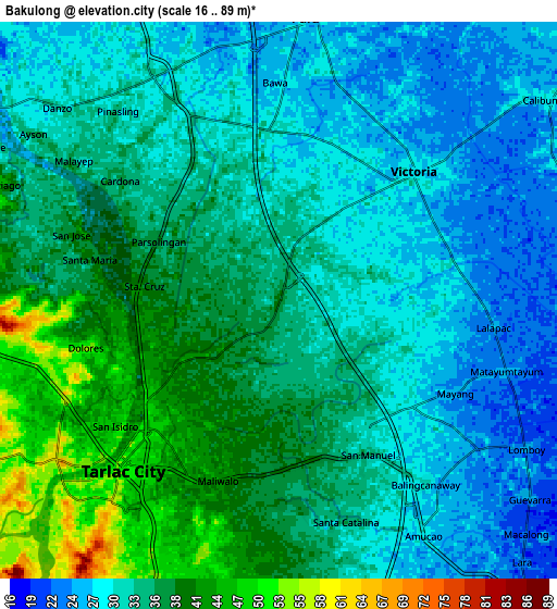 Zoom OUT 2x Bakulong, Philippines elevation map