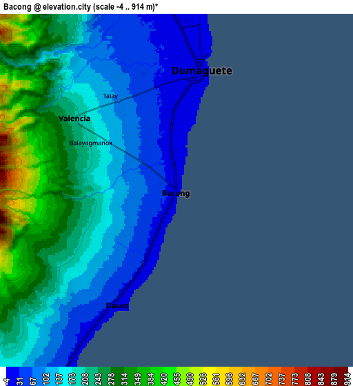 Zoom OUT 2x Bacong, Philippines elevation map