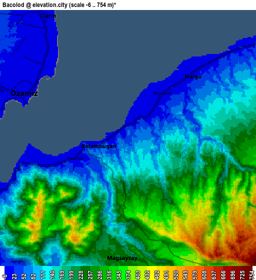 Zoom OUT 2x Bacolod, Philippines elevation map