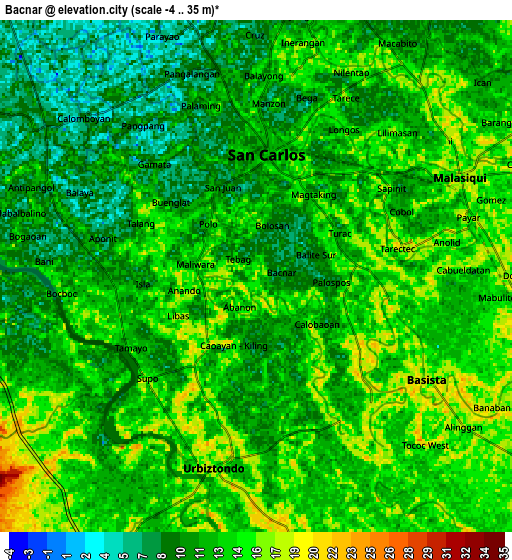 Zoom OUT 2x Bacnar, Philippines elevation map