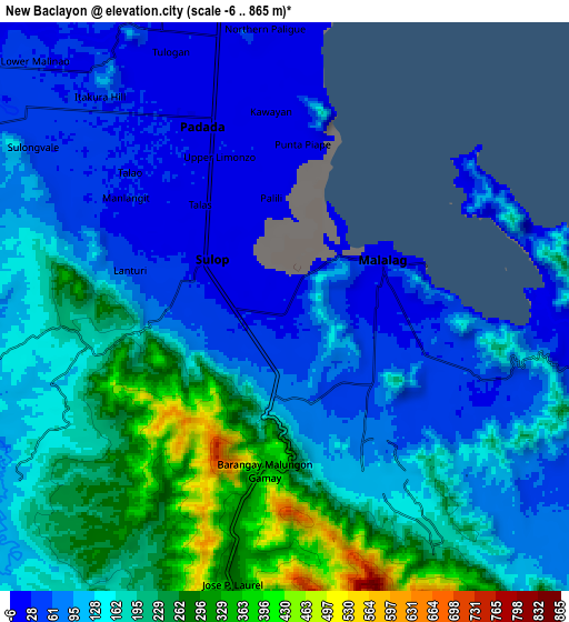 Zoom OUT 2x New Baclayon, Philippines elevation map