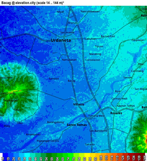 Zoom OUT 2x Bacag, Philippines elevation map