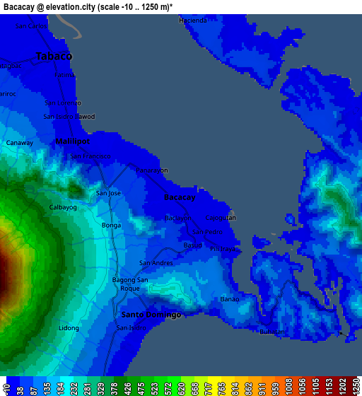 Zoom OUT 2x Bacacay, Philippines elevation map