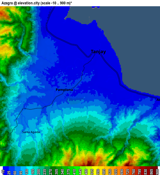 Zoom OUT 2x Azagra, Philippines elevation map